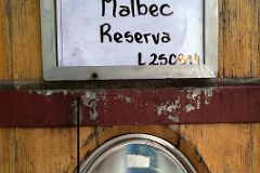 03-08 Organico Malbec Reserva Wine Barrel Close Up At Domaine Bousquet On Uco Valley Wine Tour Mendoza